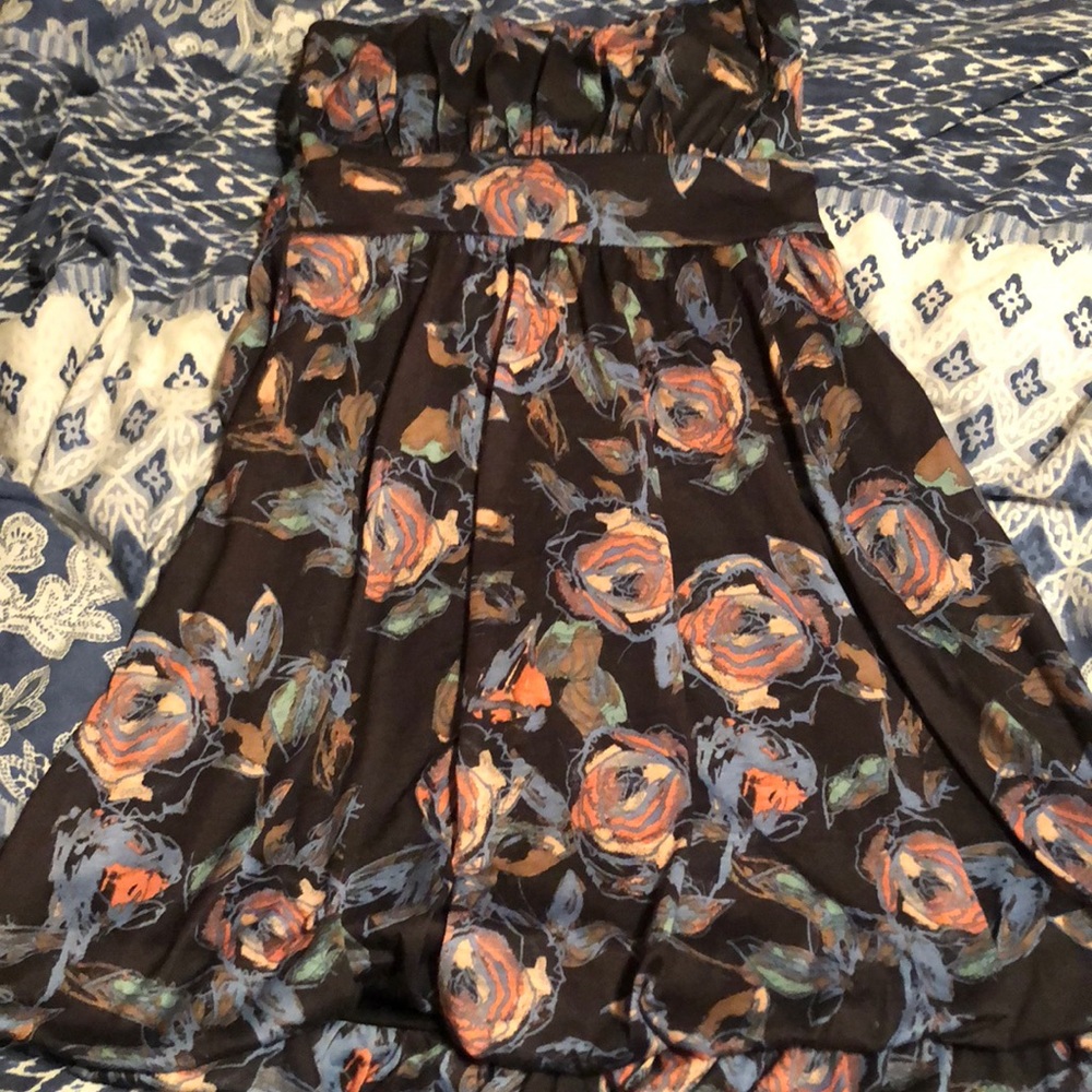 Strapless floral dress